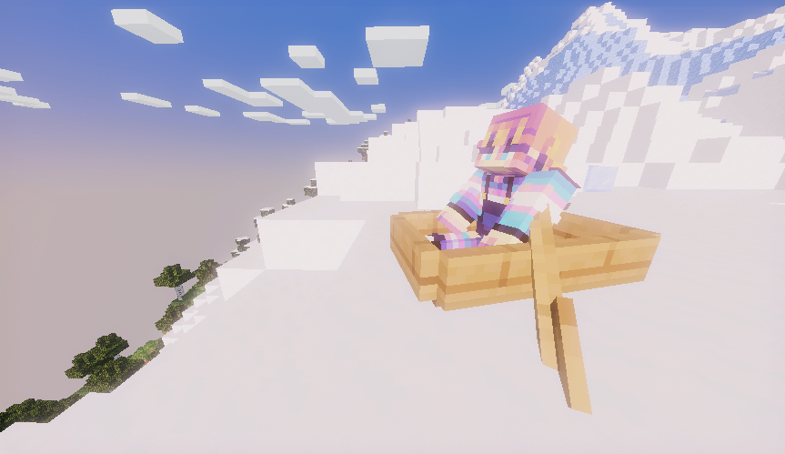 Me, in a boat, on a mountain, with Mellow Shaders